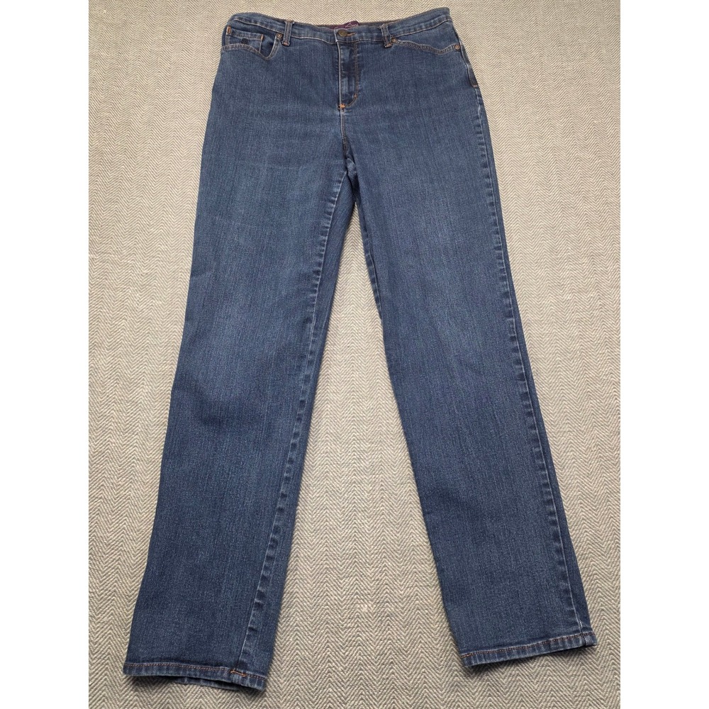 Gloria Vanderbilt Womens Size 12 Straight Leg High Rise‎ Blue Denim Jeans
